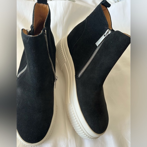 J/Slides Womens WYONA WP BlackLeather Double Zipper Ankle Boots Shoes NWT no box - Picture 5 of 10